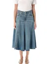 Haikure Serenity Denim Midi Skirt In Blue