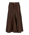 Haikure Serenity Leather Midi Skirt In Brown