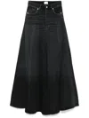 Haikure Black Denim Serenity Long Skirt In Schwarz