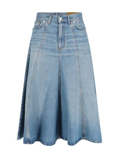 Haikure "serenity" Midi Skirt In Denim