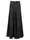 Haikure Black Denim Serenity Long Skirt In Black