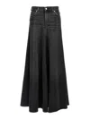 Haikure Black Denim Serenity Long Skirt In Black