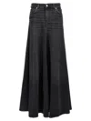 Haikure Black Denim Serenity Long Skirt In Black