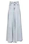 Haikure Serenity Distressed Paneled Denim Maxi Skirt In Light Denim