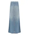 Haikure Seamed Denim Midi Skirt In Blue