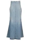 Haikure Seamed Denim Midi Skirt In Blue