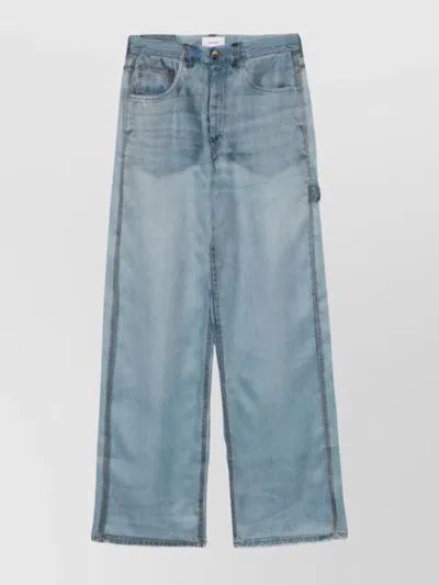 Haikure Sheer Overlay Wide-leg Trousers