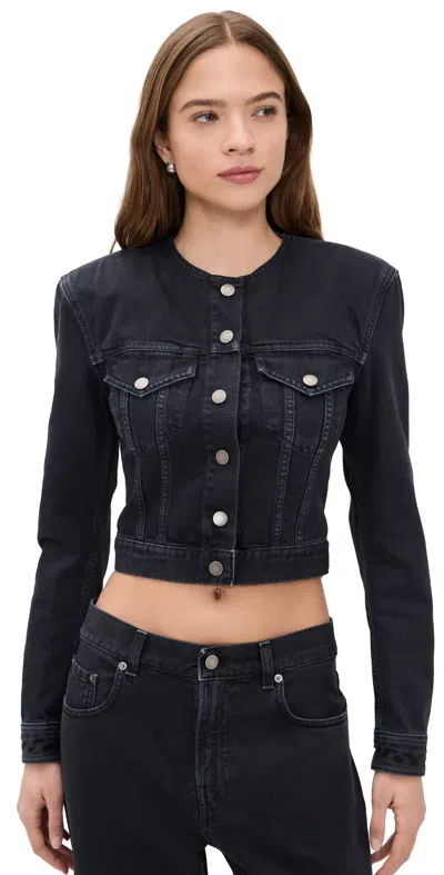 Haikure Shirley Bull Denim Jacket Carbon In Black