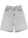 Haikure Grey Fog Becky Shorts With Faded Effect In Gray