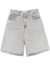 Haikure Grey Fog Becky Shorts With Faded Effect In Gray