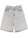 Haikure Grey Fog Becky Shorts With Faded Effect In Grey