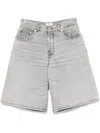 Haikure Grey Fog Becky Shorts With Faded Effect In Grey