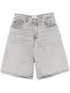 Haikure Grey Fog Becky Shorts With Faded Effect In Grey