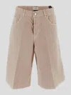 Haikure Denim Shorts With Belt Loops In Beige