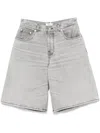 Haikure Grey Fog Becky Shorts With Faded Effect In Grey