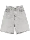 Haikure Grey Fog Becky Shorts With Faded Effect In Grey