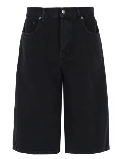 Haikure Shorts In Denim Di Cotone In Black