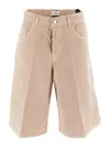 Haikure Denim Shorts With Belt Loops In Pink