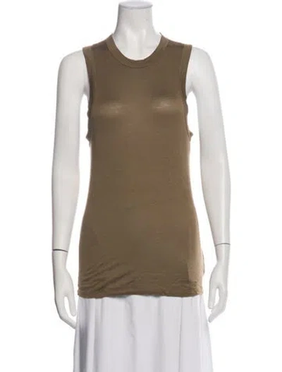 Pre-owned Haikure Silk Crew Neck Top In Green