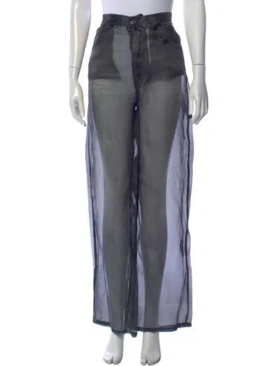 Pre-owned Haikure Silk Wide Leg Pants In Blue