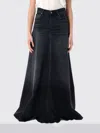 Haikure Black Denim Serenity Long Skirt In Schwarz