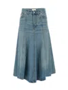 Haikure Serenity Denim Midi Skirt In Blue