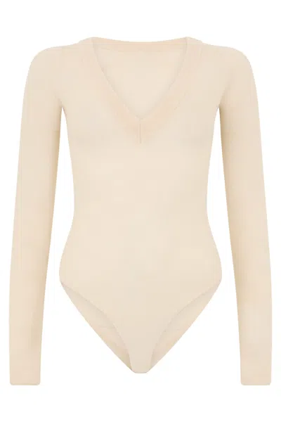 Haikure Sleek Long-sleeved Mini Bodysuit In Black
