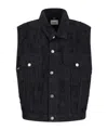 Haikure Ryder Satin Bull Vest In Carbon In Black