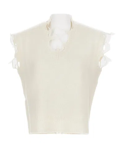 Haikure Sleeveless Knitted Top In Neutral