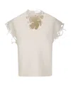 Haikure Distressed Sleeveless Sweater In Neutral