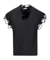 Haikure Distressed V-neck Sleeveless Sweater In Black