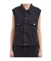Haikure Ryder Satin Bull Vest In Carbon In Black