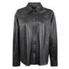 Haikure Leather Button-up Shirt Jacket In Multi