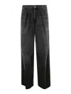 Haikure Black Jeans With Belt Loops And Logo Patch On The Rear In Black