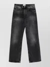 Haikure 'korea' Grey Jeans With Faded Effect And Logo Patch On The Back In Cotton Woman In Black