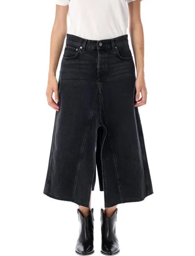 Haikure Stacy Denim Skirt In Black