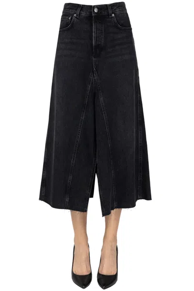 Haikure Stacy Denim Skirt, In Black