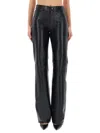 Haikure Star Black Denim & Leather Pants In Black