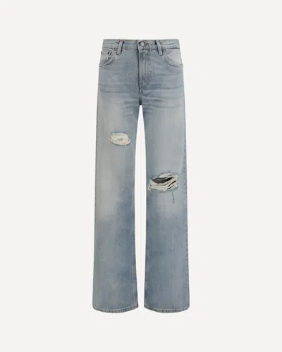 Haikure Star Marfa Straight-leg Jeans With A Distressed Finish In Blue