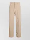 Haikure Straight Corduroy Trousers With Back Patch Pockets In Neutral