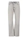 Haikure Straight Leg Five-pocket Trousers Rivet Accents In Gray