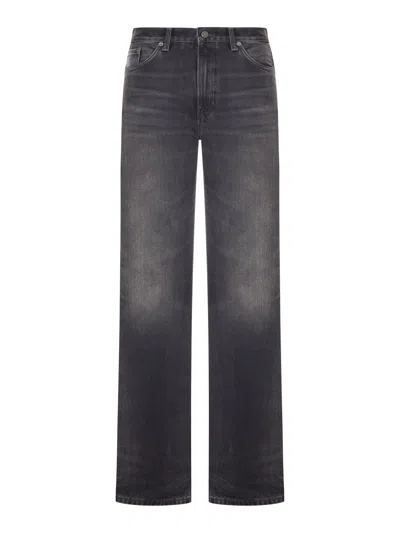 Haikure Straight Leg Dark Wash Denim Jeans In Black