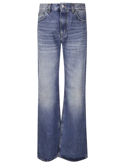 Haikure Straight-leg Five-pocket Jeans With Mid Blue Wash