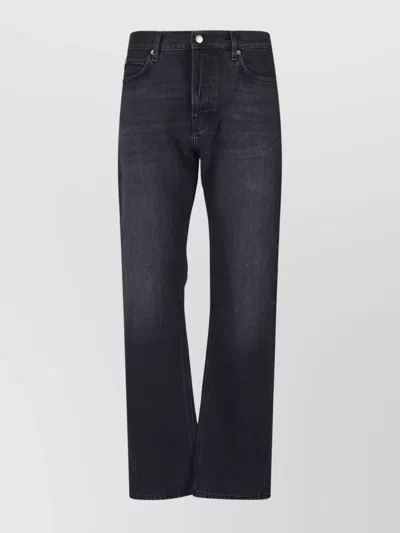 Haikure Straight Leg Five-pocket Trousers With Belt Loops In Black
