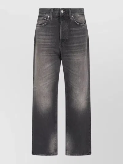 Haikure Straight Leg Jeans Belt Loops Five Pockets In Gray