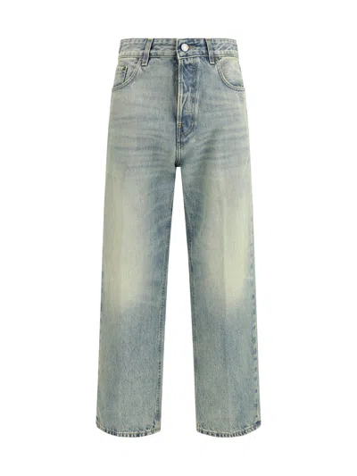Haikure Blue Cotton Straight-leg Jeans