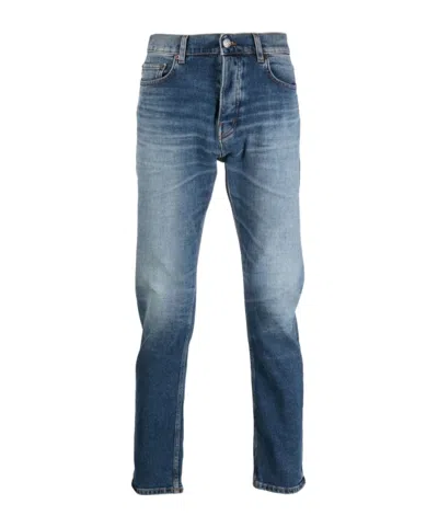 Haikure Straight-leg Stonewashed Slim-fit Jeans In Blue