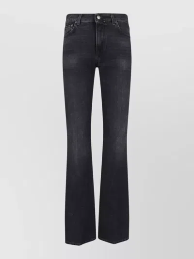 Haikure High-waisted Bootcut Jeans With Five-pocket Design In Black