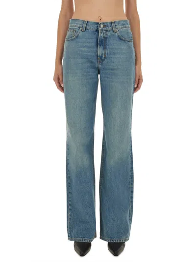 Haikure Denim Straight Mid Rise Jeans In Animal Print