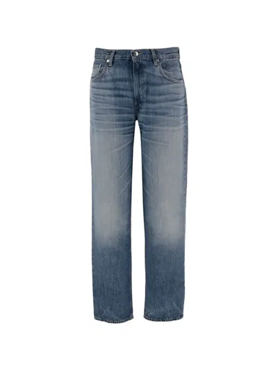 Haikure Straight-leg Washed-finish Jeans In Blue